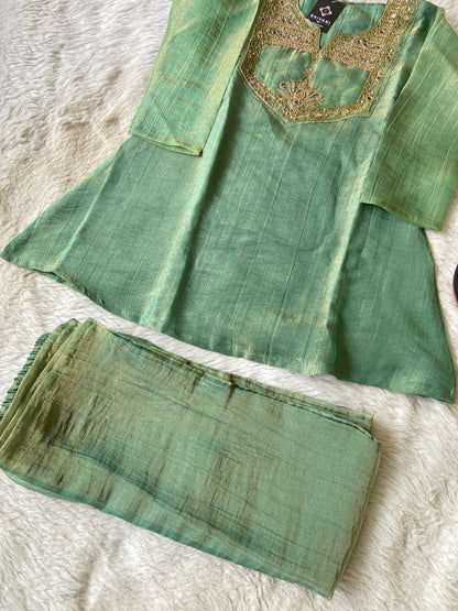 Premium Salsa Fabric Kurti With Palazzo. Salsa Fabric Kurti Sets For Women Online India. Shop the Latest Festive Summer Collection at Shivani Designer Kurti.