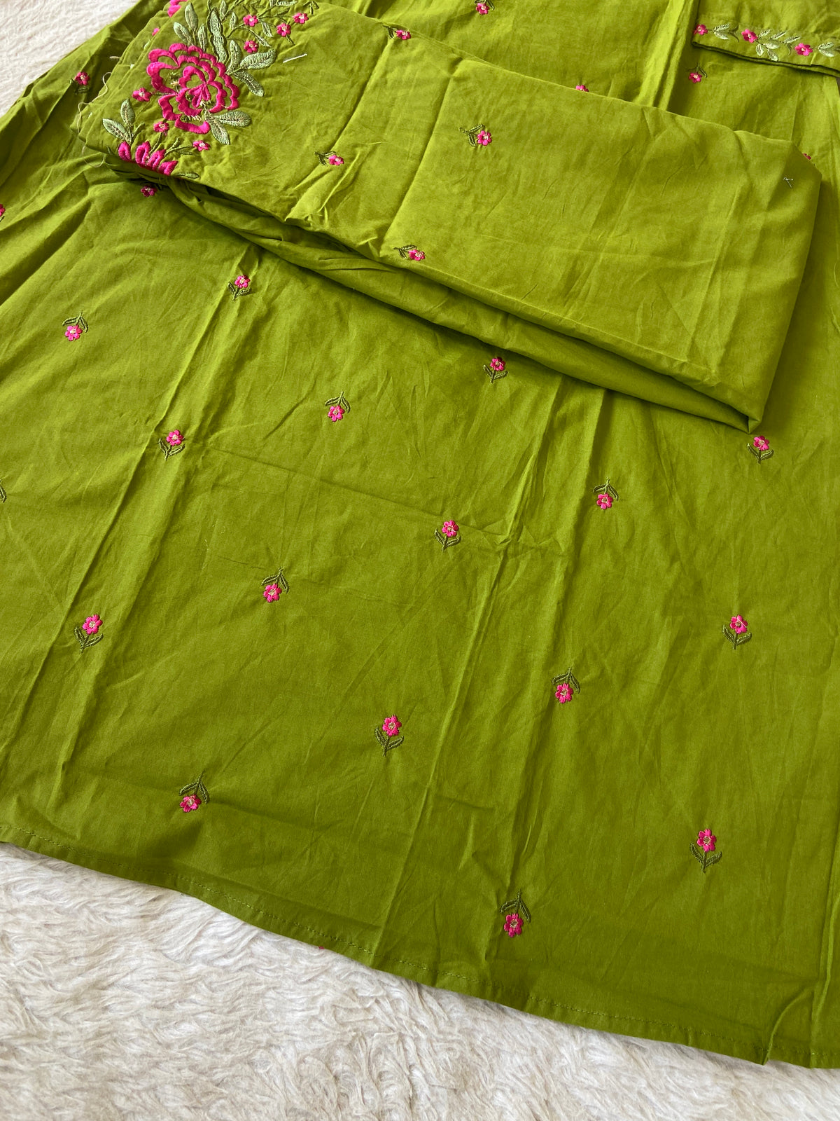 Flower Embroidery Work Cotton Aline Kurti With Palazzo. Cotton Kurti Sets For Women Online India. Shop the Latest Festive Summer Collection at Shivani Designer Kurti.