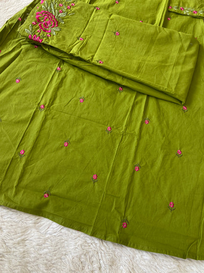 Flower Embroidery Work Cotton Aline Kurti With Palazzo. Cotton Kurti Sets For Women Online India. Shop the Latest Festive Summer Collection at Shivani Designer Kurti.
