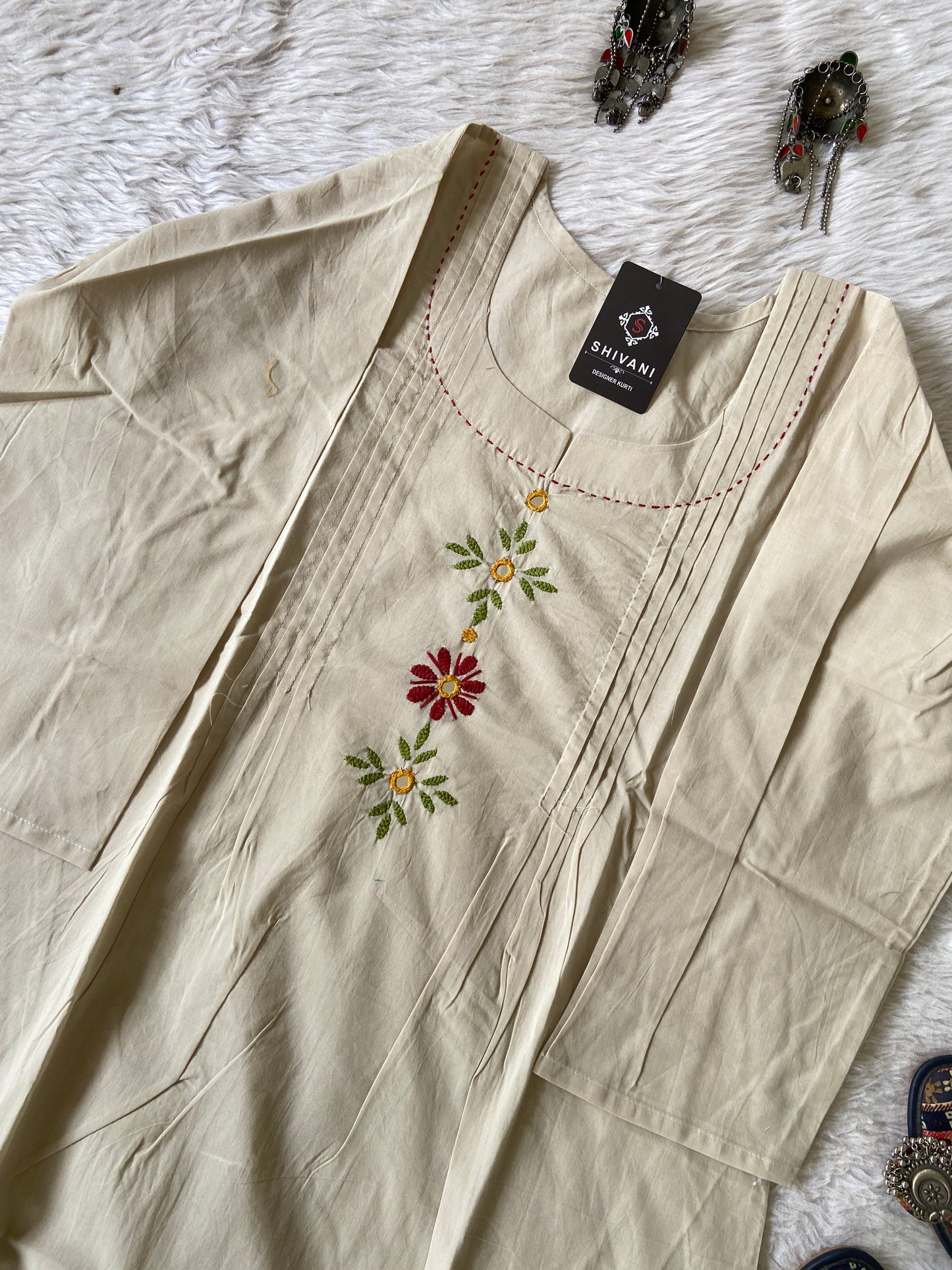 Midi Cotton Aline Kurti. Cotton Kurtis For Women Online India. Shop the Latest Festive Summer Collection at Shivani Designer Kurti.