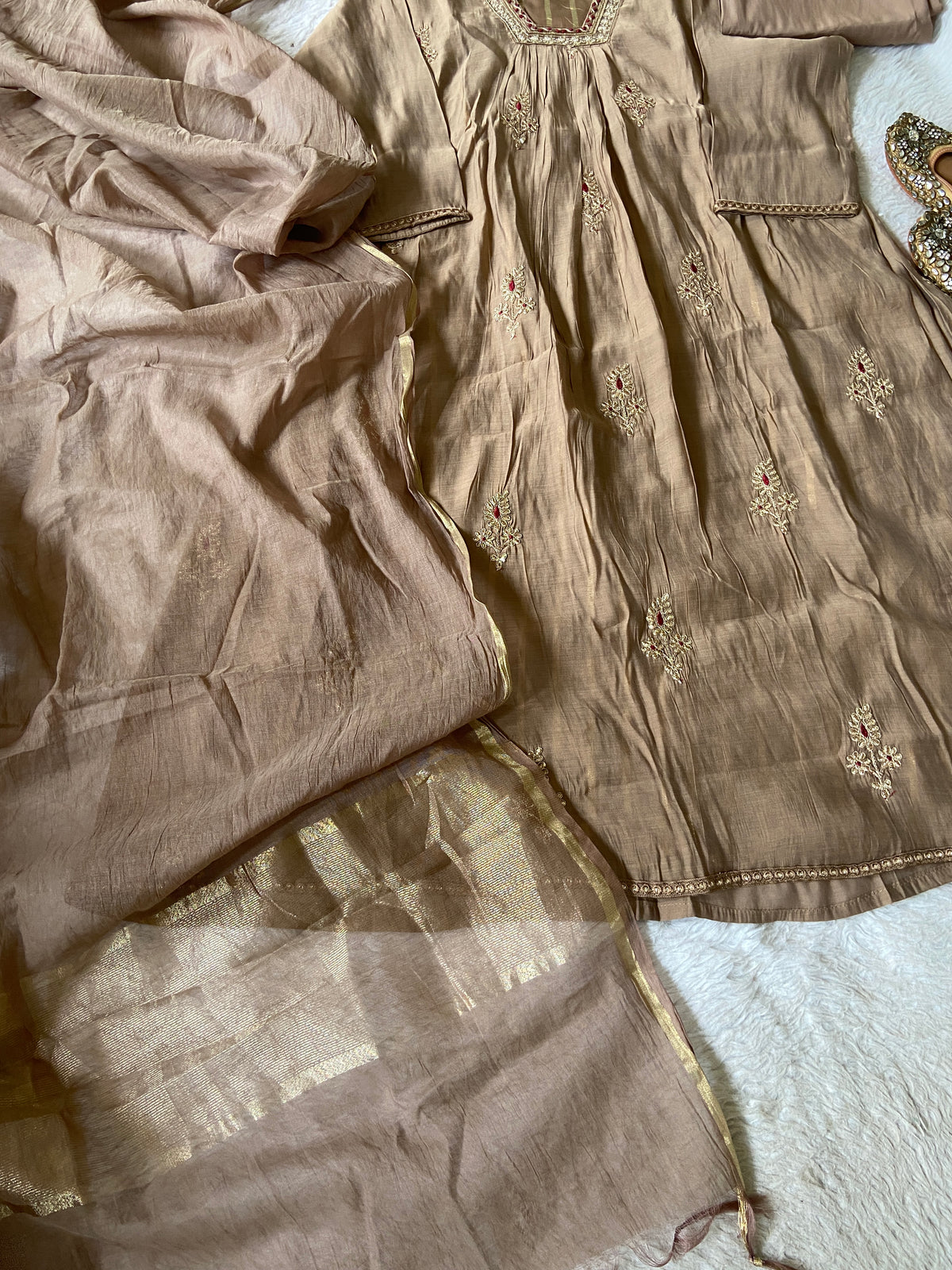 Designer Aline Kurti Palazzo And Dupatta. Silk Suit Sets For Women Online India. Shop the Latest Festive Summer Collection at Shivani Designer Kurti.