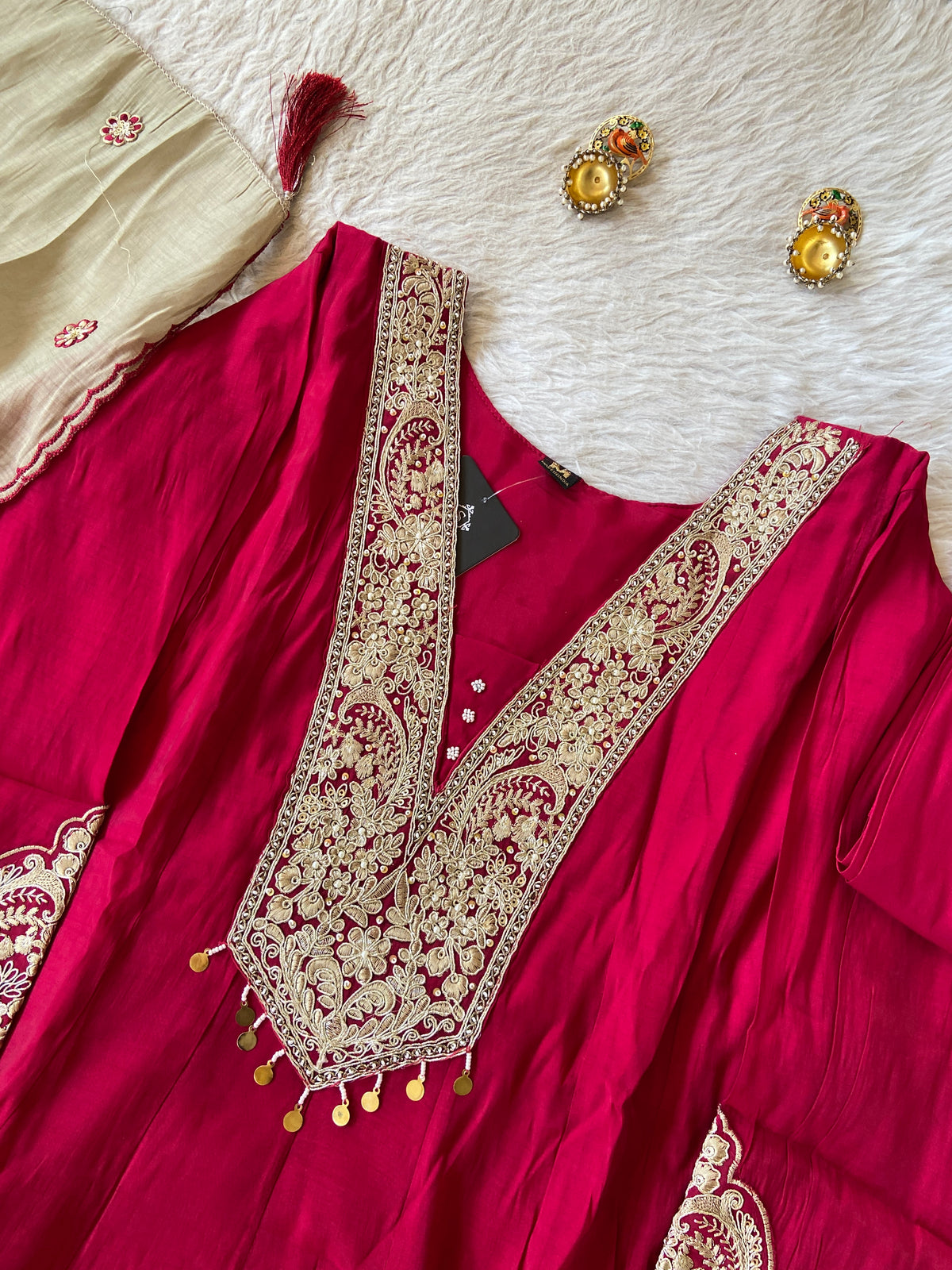 Embroidery Work Anarkali Kurti With Palazzo And Dupatta. Silk Suit Sets For Women Online India. Shop the Latest Festive Summer Collection at Shivani Designer Kurti.