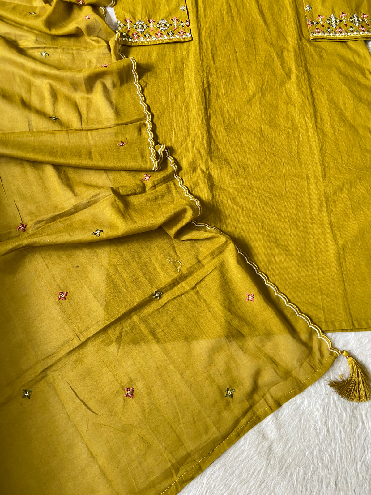 Embroidery Work Cotton Straight Kurti, Pant And Dupatta. Cotton Suits Sets For Women Online India. Shop the Latest Festive Summer Collection at Shivani Designer Kurti.