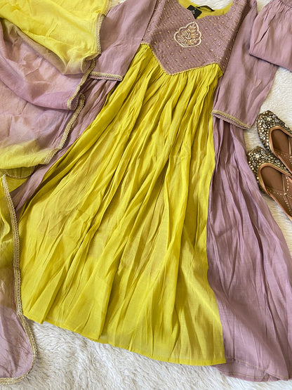 Designer Aline Kurti With Palazzo And Dupatta. Silk Suit Sets For Women Online India. Shop the Latest Festive Summer Collection at Shivani Designer Kurti.
