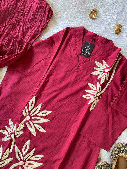 Cotton Straight Kurti, Pant And Dupatta. Cotton Kurti Suits For Women Online India. Shop the Latest Festive Summer Collection at Shivani Designer Kurti.