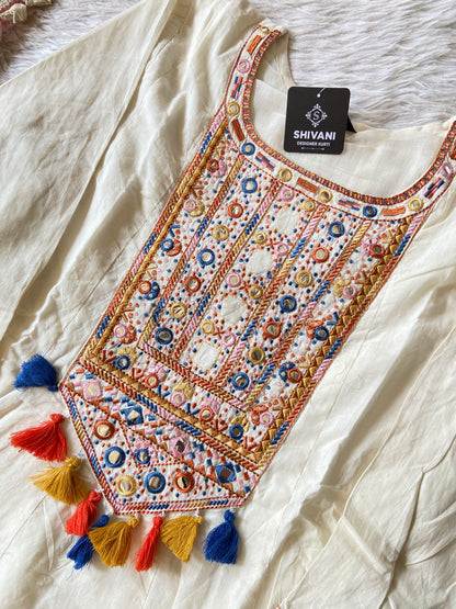 Navaratri Special Cotton Anarkali Kurti With Pant And Dupatta. Cotton Suit Sets For Women Online India. Shop the Latest Festive Summer Collection at Shivani Designer Kurti.