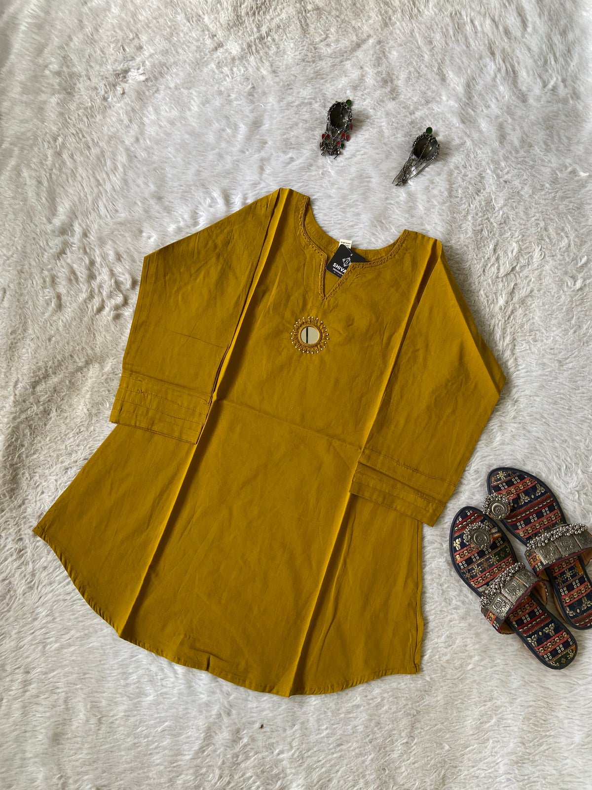 Cotton Short Kurti With Mirror Work. Short Kurti For Women Online India. Shop the Latest Festive Summer Collection at Shivani Designer Kurti.