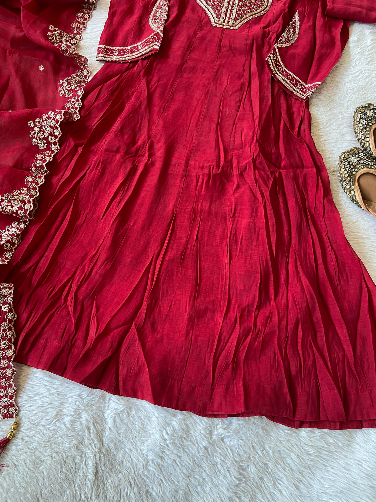 Embroidery Work Anarkali Kurti With Palazzo And Dupatta. Silk Suit Sets For Women Online India. Shop the Latest Festive Summer Collection at Shivani Designer Kurti.