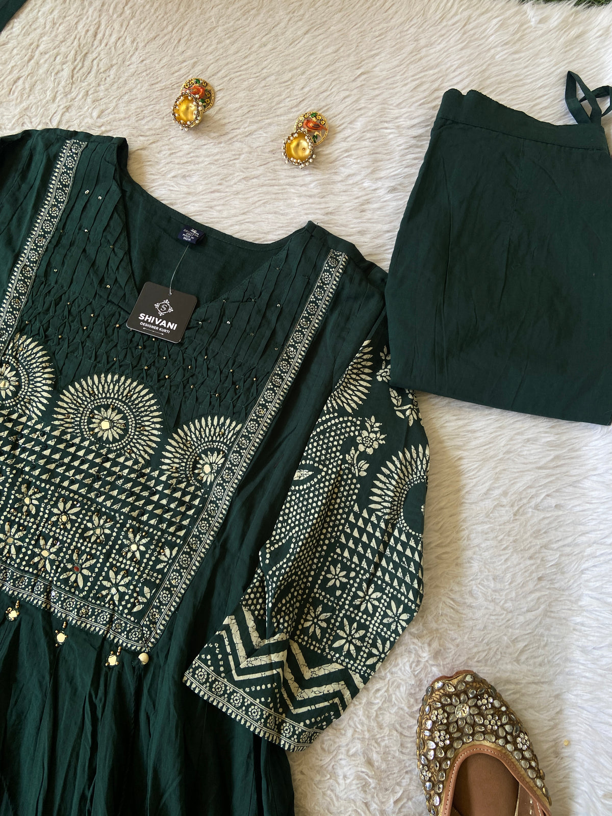 Full Flair Cotton Anarkali Kurti, Pant And Dupatta. Cotton Anarkali Kurti Suits For Women Online India. Shop the Latest Festive Summer Collection at Shivani Designer Kurti.