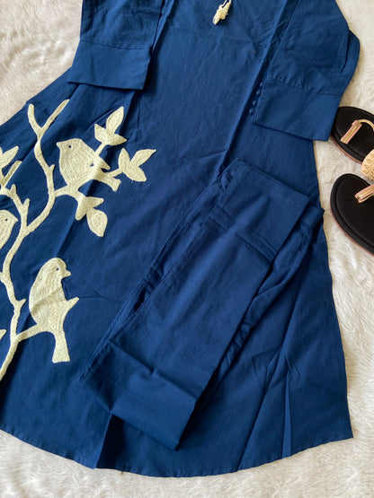 Beautiful Cotton Aline Kurti And Pant. Cotton Aline Kurti Sets For Women Online India. Shop the Latest Festive Summer Collection at Shivani Designer Kurti.