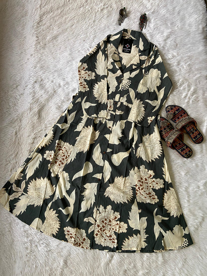 Collar Neck Cotton Midi, Cotton Midi For Women