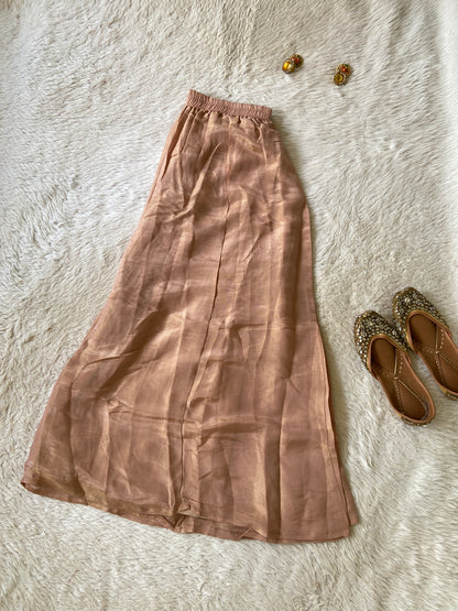 Premium Short Kurti Suit. Tissue Shimmer Short Kurti With Full Flair Palazzo And Dupatta. Silk Suit Sets For Women Online India. Shop the Latest Festive Summer Collection at Shivani Designer Kurti.