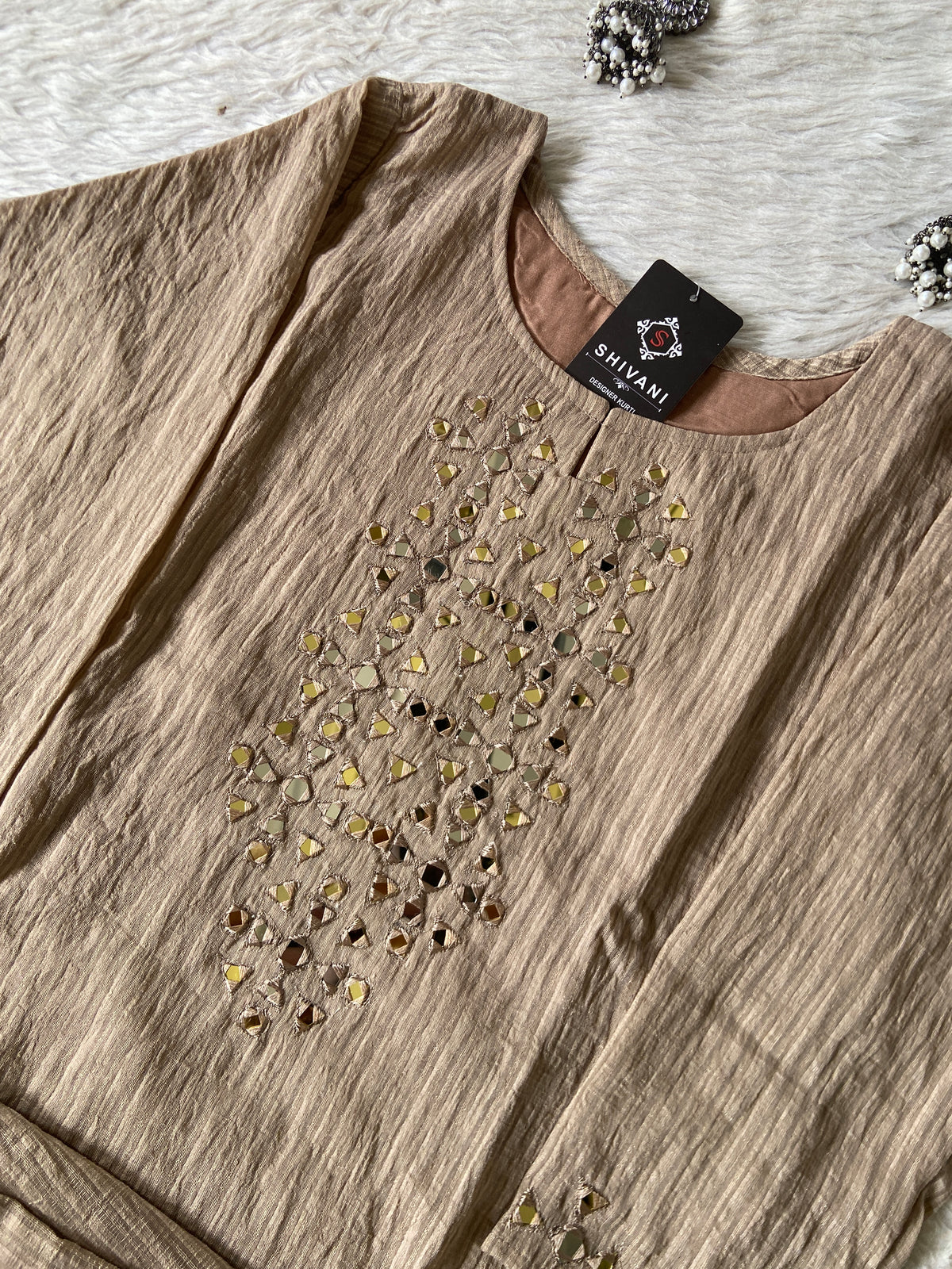 Mirror Work Aline Kurti And Palazzo. Aline Kurti Sets For Women Online India. Shop the Latest Festive Summer Collection at Shivani Designer Kurti.