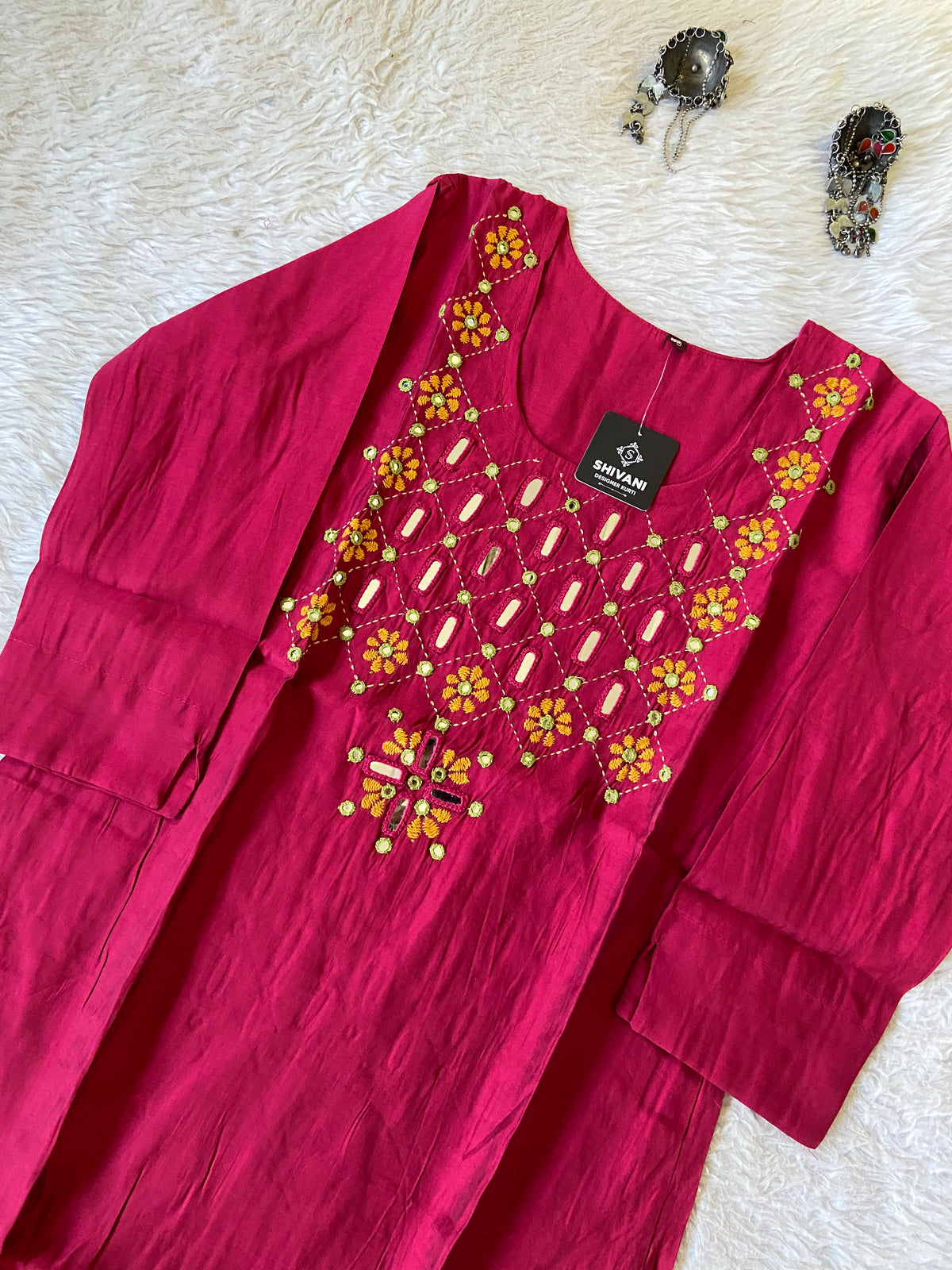 Handwork Straight Silk Kurti. Silk Kurtis For Women Online India. Shop the Latest Festive Summer Collection at Shivani Designer Kurti.