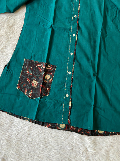 Cotton Collar Neck, Full Sleeve Short Top (Gamthi Short Top). Cotton Short Top For Women online India. Shop the Latest Festive Summer Collection at Shivani Designer Kurti.