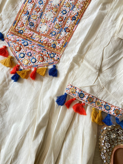 Navaratri Special Cotton Anarkali Kurti With Pant And Dupatta. Cotton Suit Sets For Women Online India. Shop the Latest Festive Summer Collection at Shivani Designer Kurti.