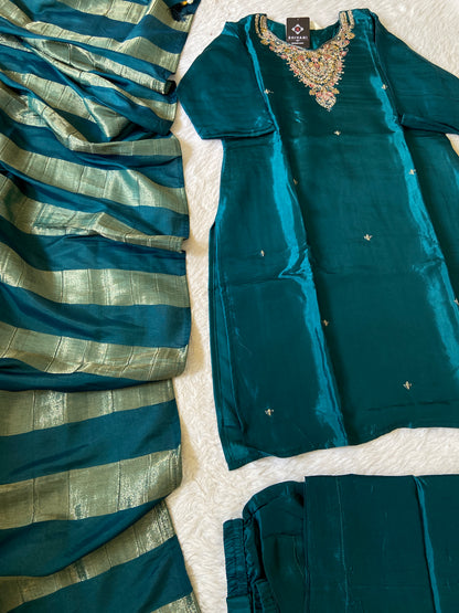 Premium Short Kurti Suit. Silk Short Kurti With Palazzo And Dupatta. Silk Suit Sets For Women Online India. Shop the Latest Festive Summer Collection at Shivani Designer Kurti.