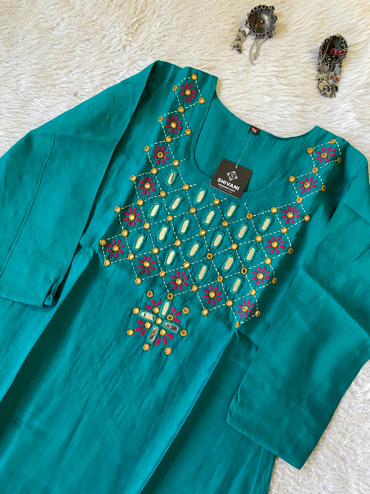 Handwork Straight Silk Kurti. Silk Kurtis For Women Online India. Shop the Latest Festive Summer Collection at Shivani Designer Kurti.