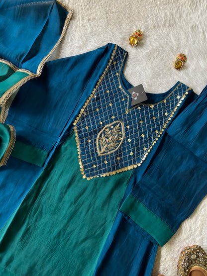 Premium Collection. Mul Chanderi Aline Kurti With Palazzo And Dupatta. Silk Suit Sets For Women Online India. Shop the Latest Festive Summer Collection at Shivani Designer Kurti.