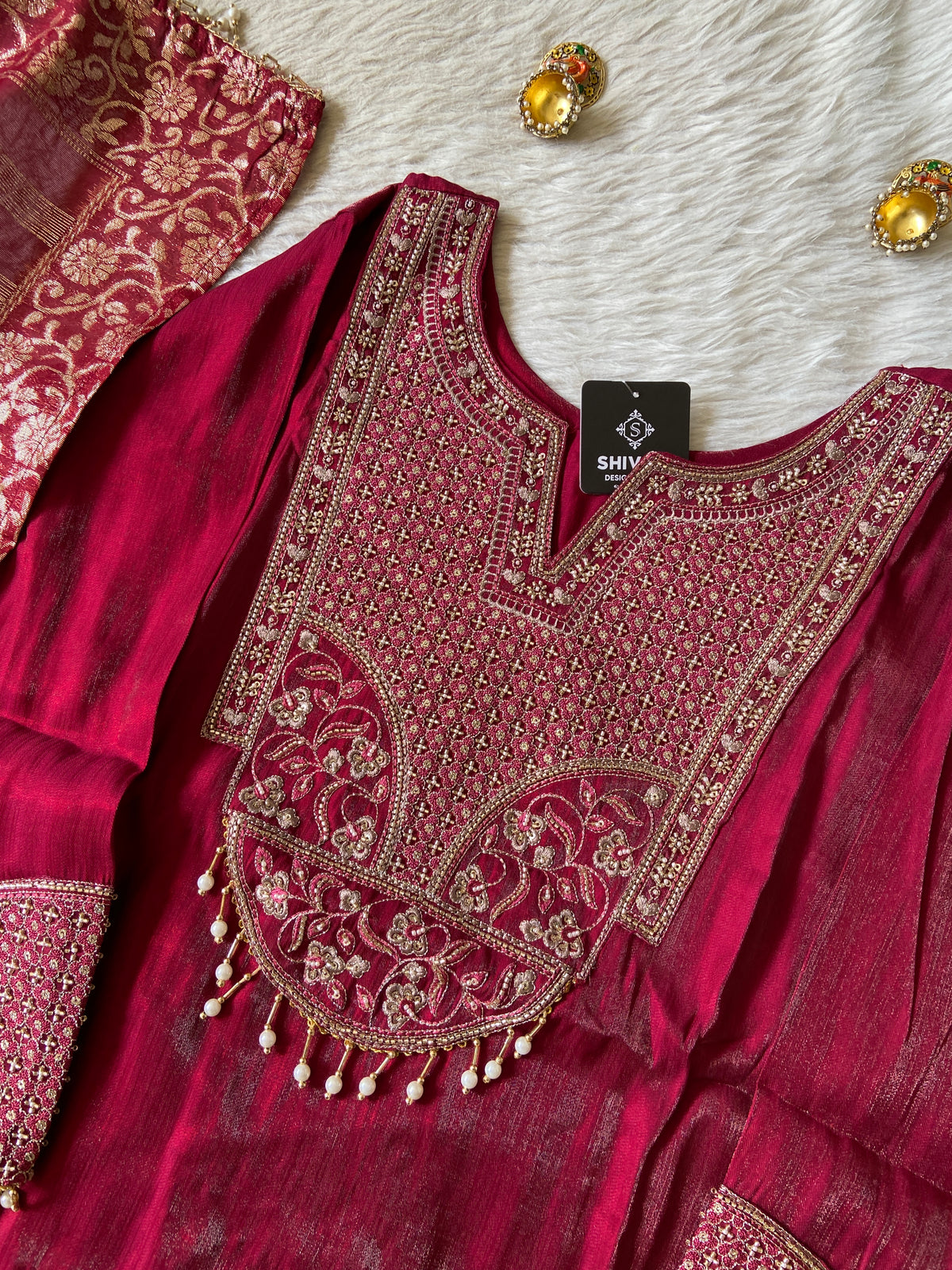 Heavy Embroidery Work Straight Kurti, Semi Palazzo And Dupatta. Silk Suit Sets For Women Online India. Shop the Latest Festive Summer Collection at Shivani Designer Kurti.