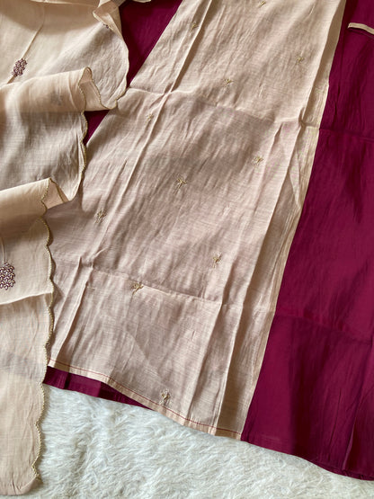 Hand Work Aline Kurti With Palazzo And Dupatta. Silk Suit Sets For Women Online India. Shop the Latest Festive Summer Collection at Shivani Designer Kurti.