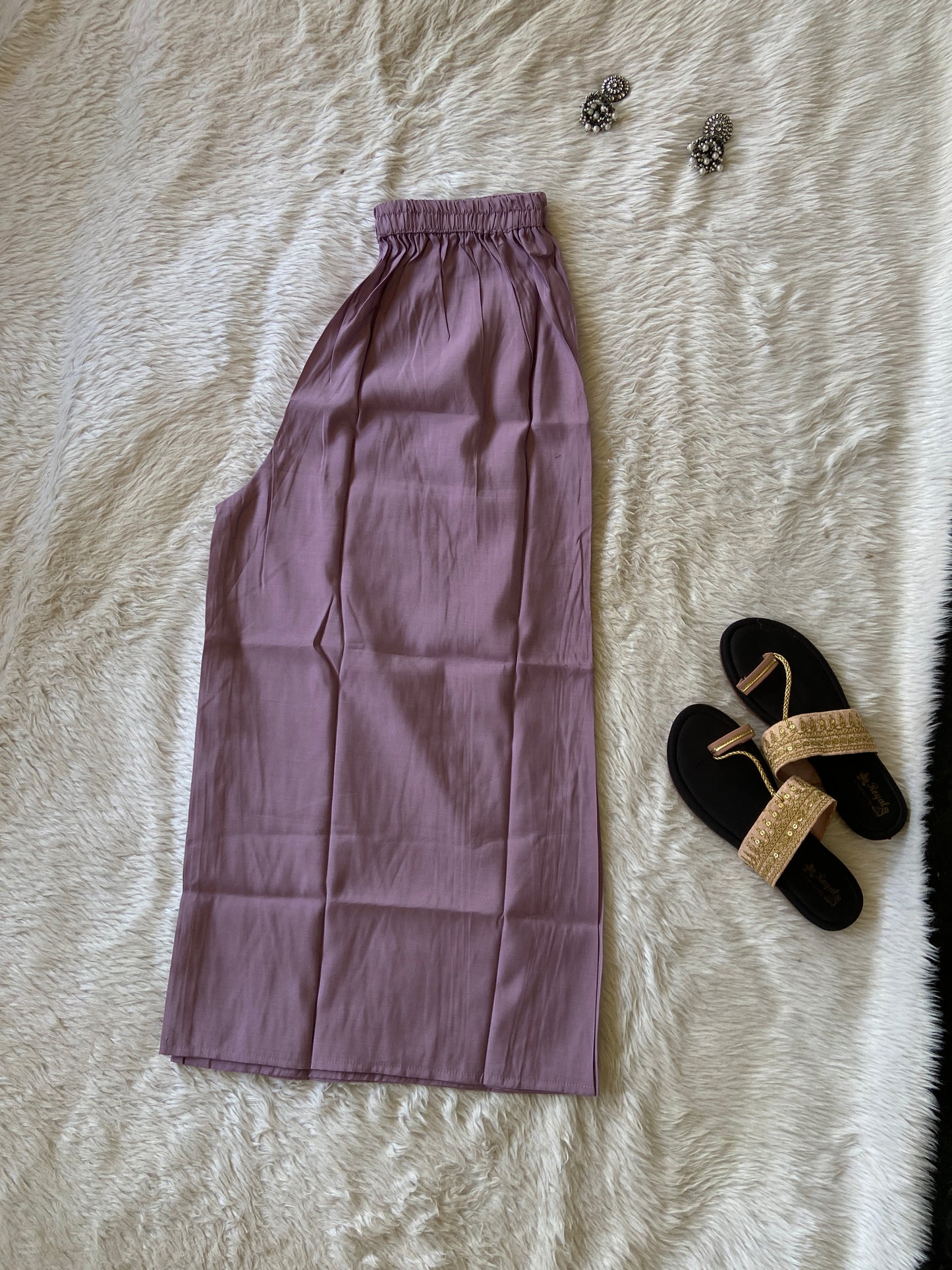 VNeck Silk Aline Kurti With Patching Palazzo, Silk Aline Kurti Sets For Women