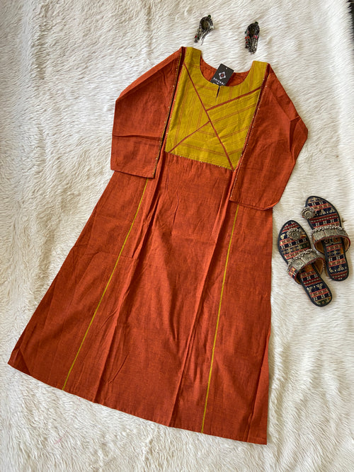 Cotton Kurti With Patchwork , Cotton Kurti For Women.