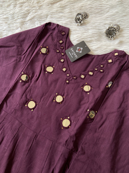 Cotton Anrakali Kurti With Matching Palazzo. Cotton Anarkali Sets For Women