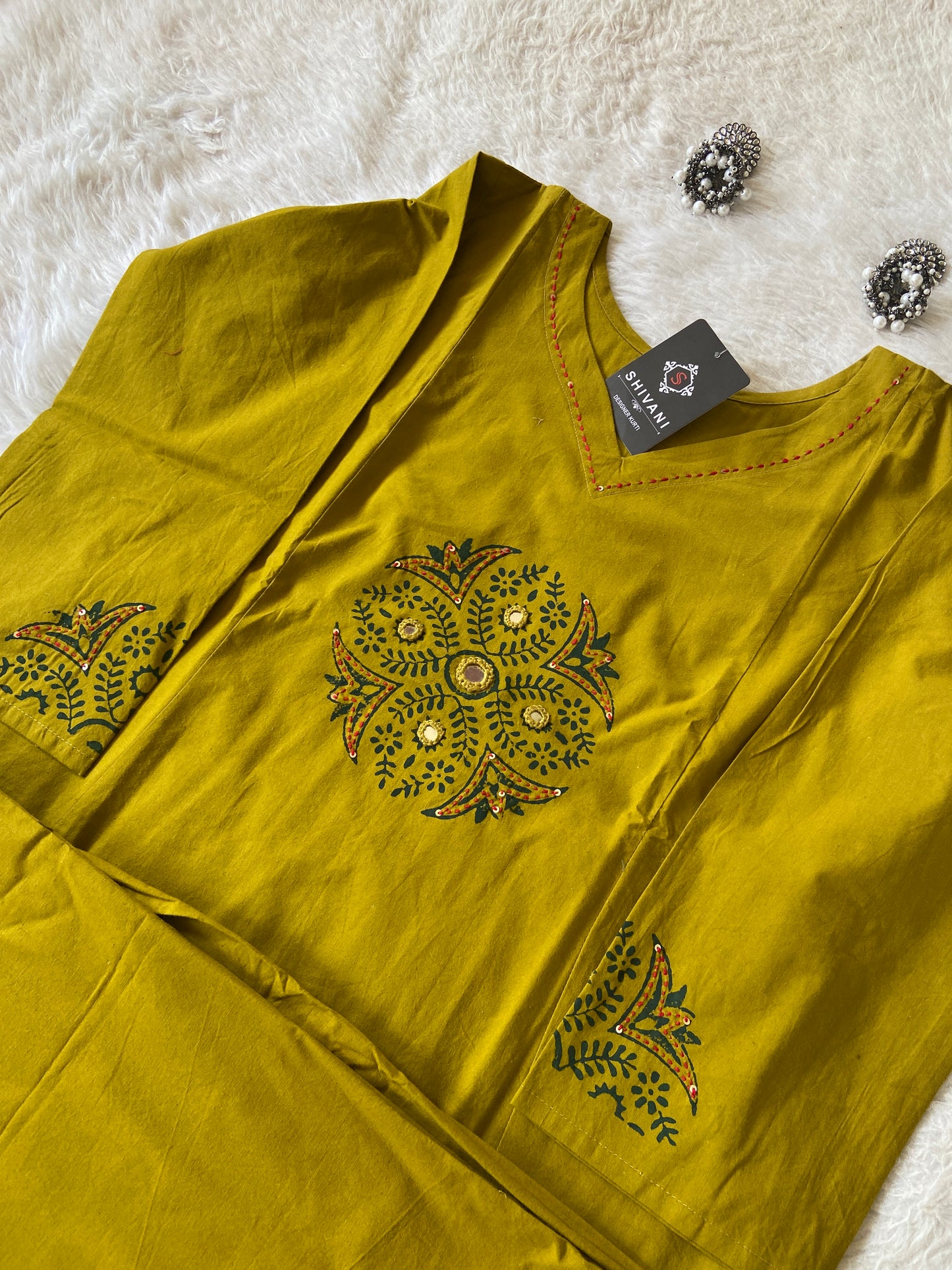 Block Printed Aline Kurti With Palazzo. Aline Kurti Sets For Women.