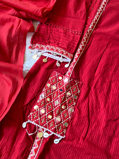 Cowrie Shells Work In Neck, Sleeve And Dupatta. (Mobile Pocket, With No Real Mirror). Its Come With Palazzo And Dupatta. Cotton Premium Collection. Cotton Straight Suit Sets For Women.