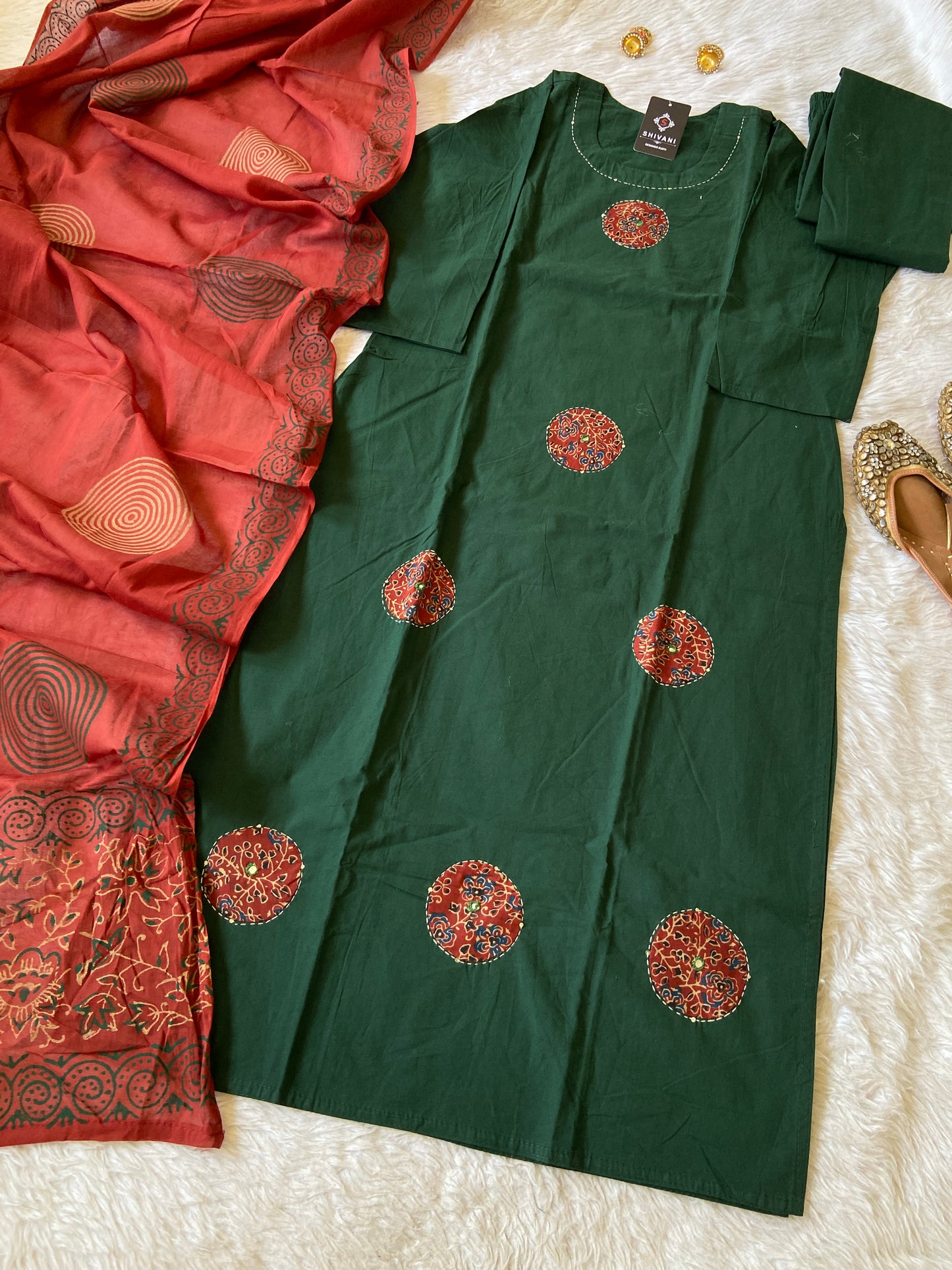 Straight Kurti With Palazzo And Dupatta (Gamthi Pair). Cotton Straight Kurti Suit Sets For Women.