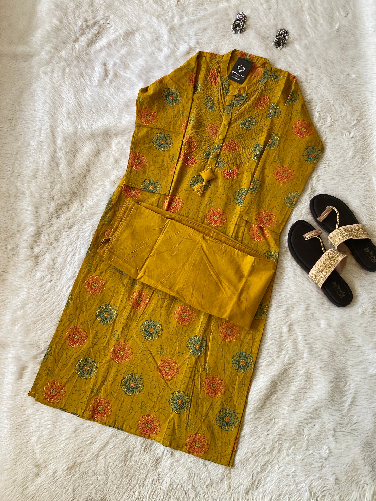 Printed Straight Kurti With Plain Palazzo. Cotton Straight Kurti Sets For Women.