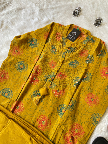 Printed Straight Kurti With Plain Palazzo. Cotton Straight Kurti Sets For Women.
