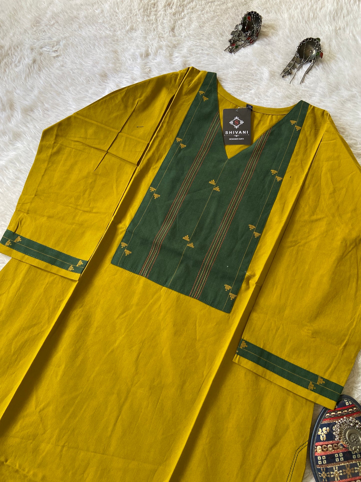 Cotton Straight cut Kurtis With Beautiful Work In Neck (Gamthi Kurti). Cotton Straight Kurti For Women.