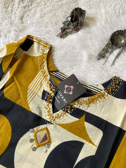 Cotton Straight cut Kurtis With Beautiful Work In Neck. Cotton Straight Kurti For Women.