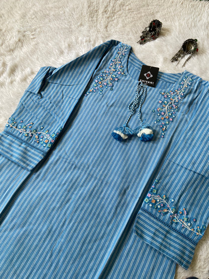 Cotton Straight cut Kurtis With Beautiful Work In Neck. Cotton Straight Kurti For Women.