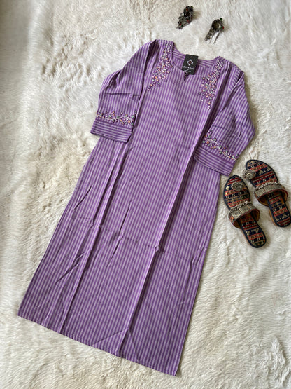 Cotton Straight cut Kurtis With Beautiful Work In Neck. Cotton Straight Kurti For Women.