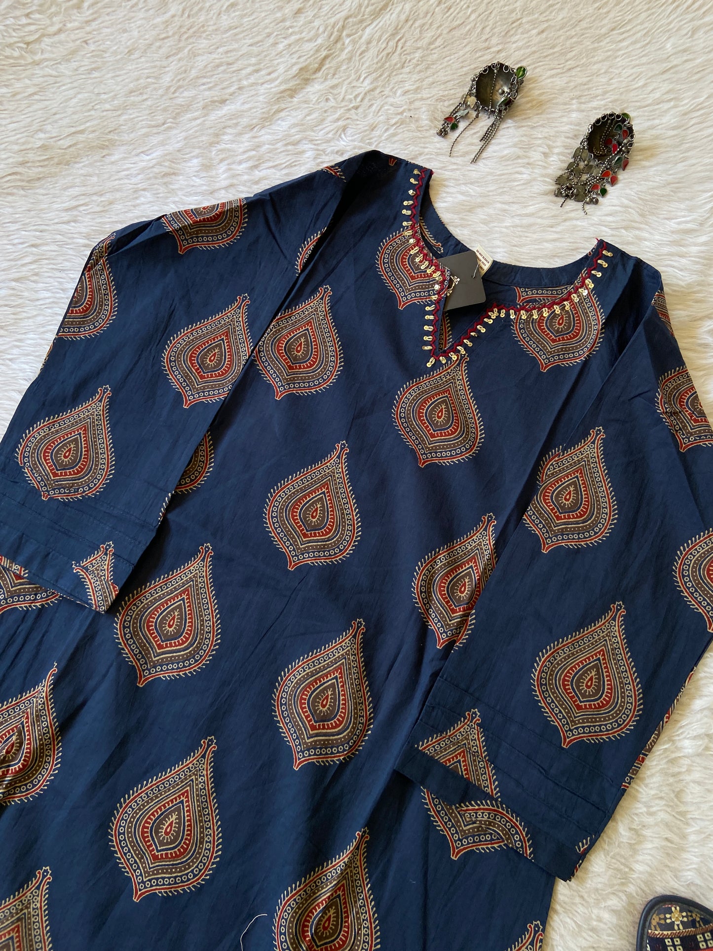 Jaipuri Print Aline Kurti. Cotton Aline Kurti For Women.