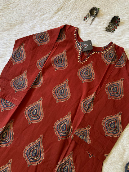 jaipuri Print Aline Kurti. Cotton Aline Kurti For Women.