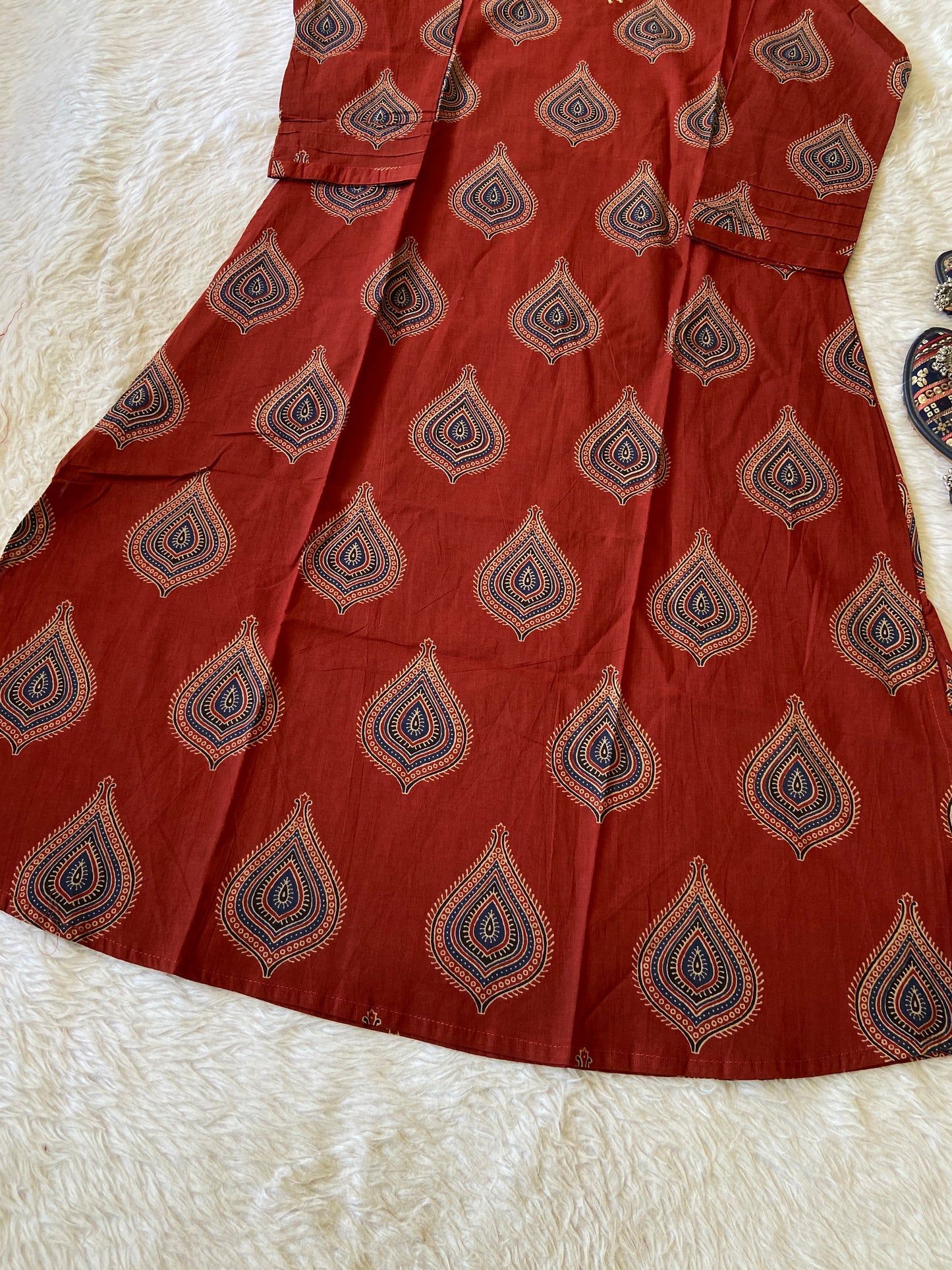 jaipuri Print Aline Kurti. Cotton Aline Kurti For Women.