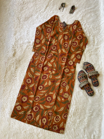 Beautiful Jaipuri Print Cotton Straight Kurti. Cotton Straight Kurtis For Women.