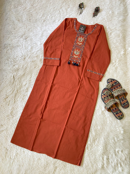 Cotton Straight Kurti (Gamthi Kurti). Cotton Kurti For Women.