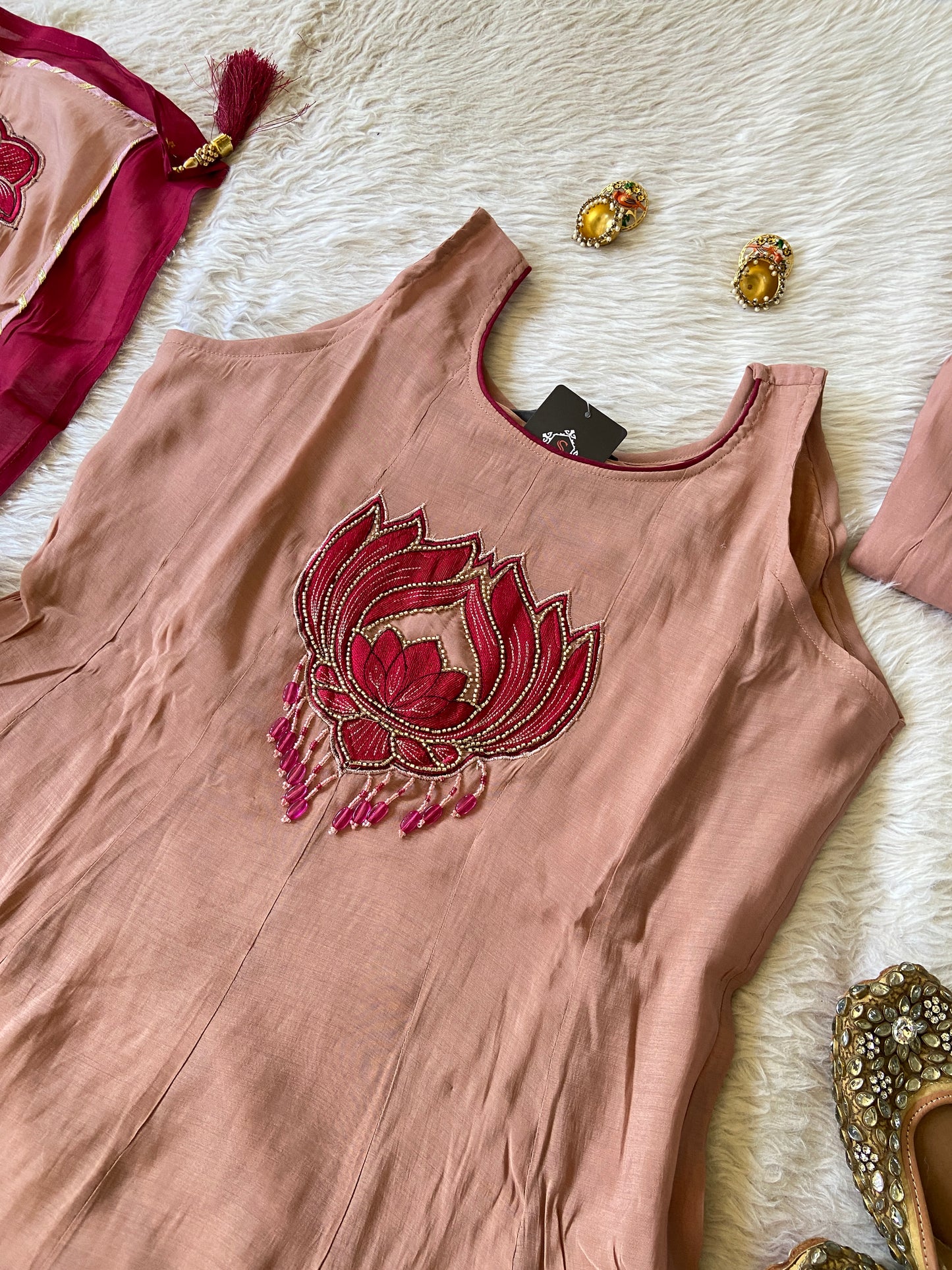 Sleeveless Aline Kurtis With Full Flair Palazzo And Dupatta. Silk Suits Sets For Women.
