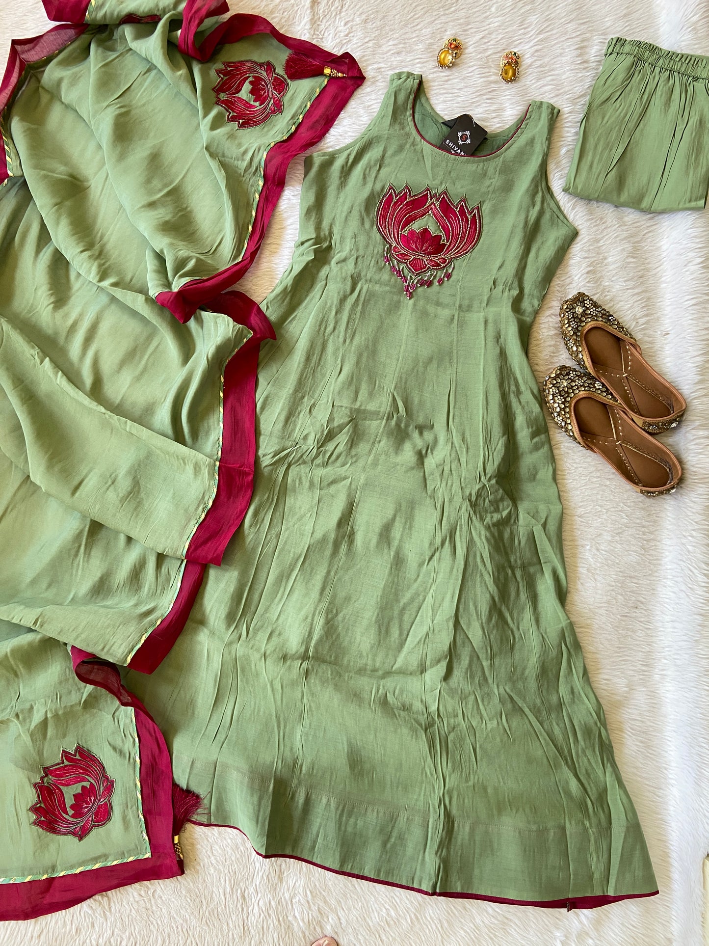 Sleeveless Aline Kurtis With Full Flair Palazzo And Dupatta. Silk Suits Sets For Women.