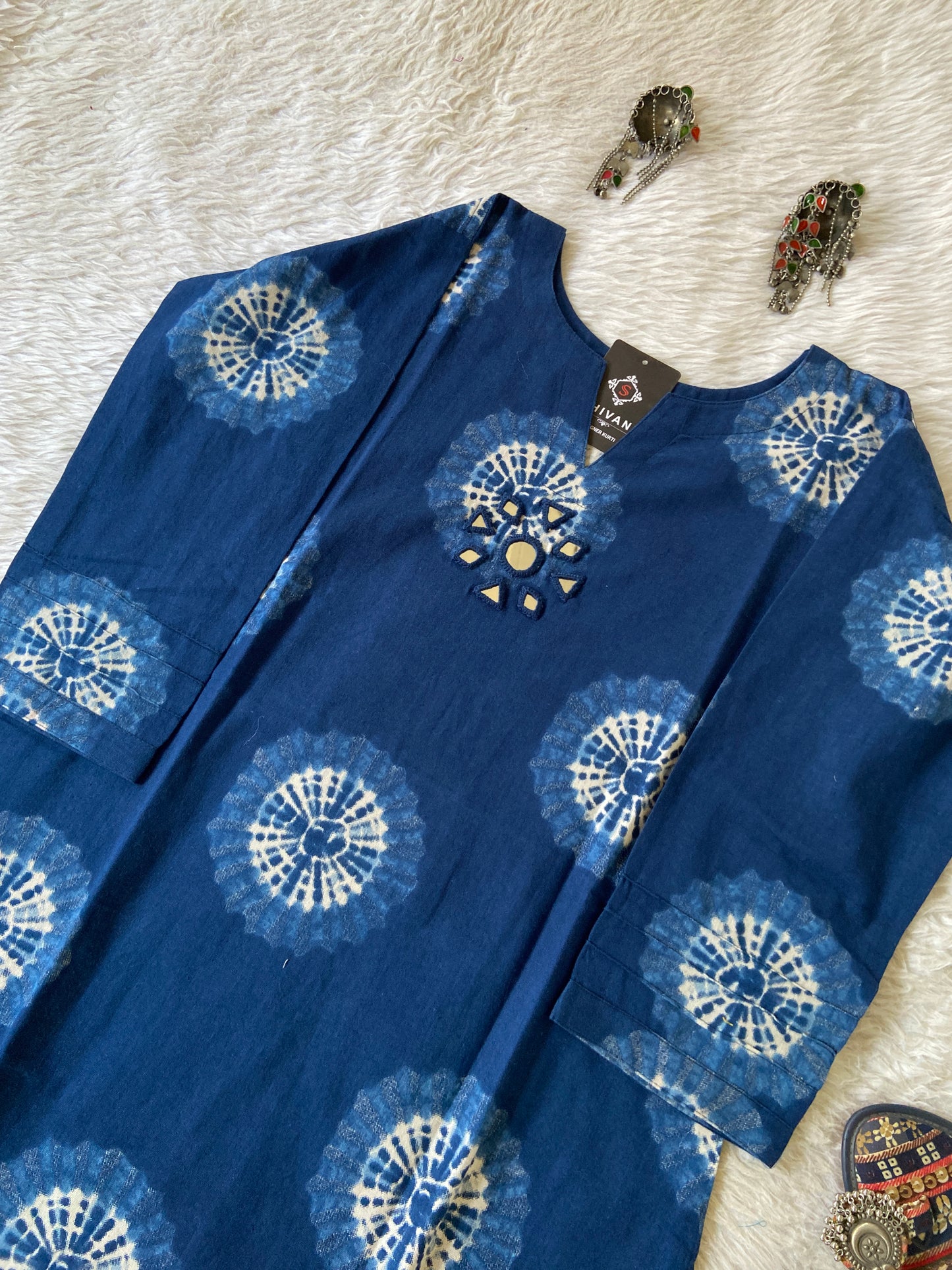 Mirror Work Cotton Straight Kurtis. Cotton Kurtis For Women.