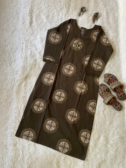Mirror Work Cotton Straight Kurtis. Cotton Kurtis For Women.