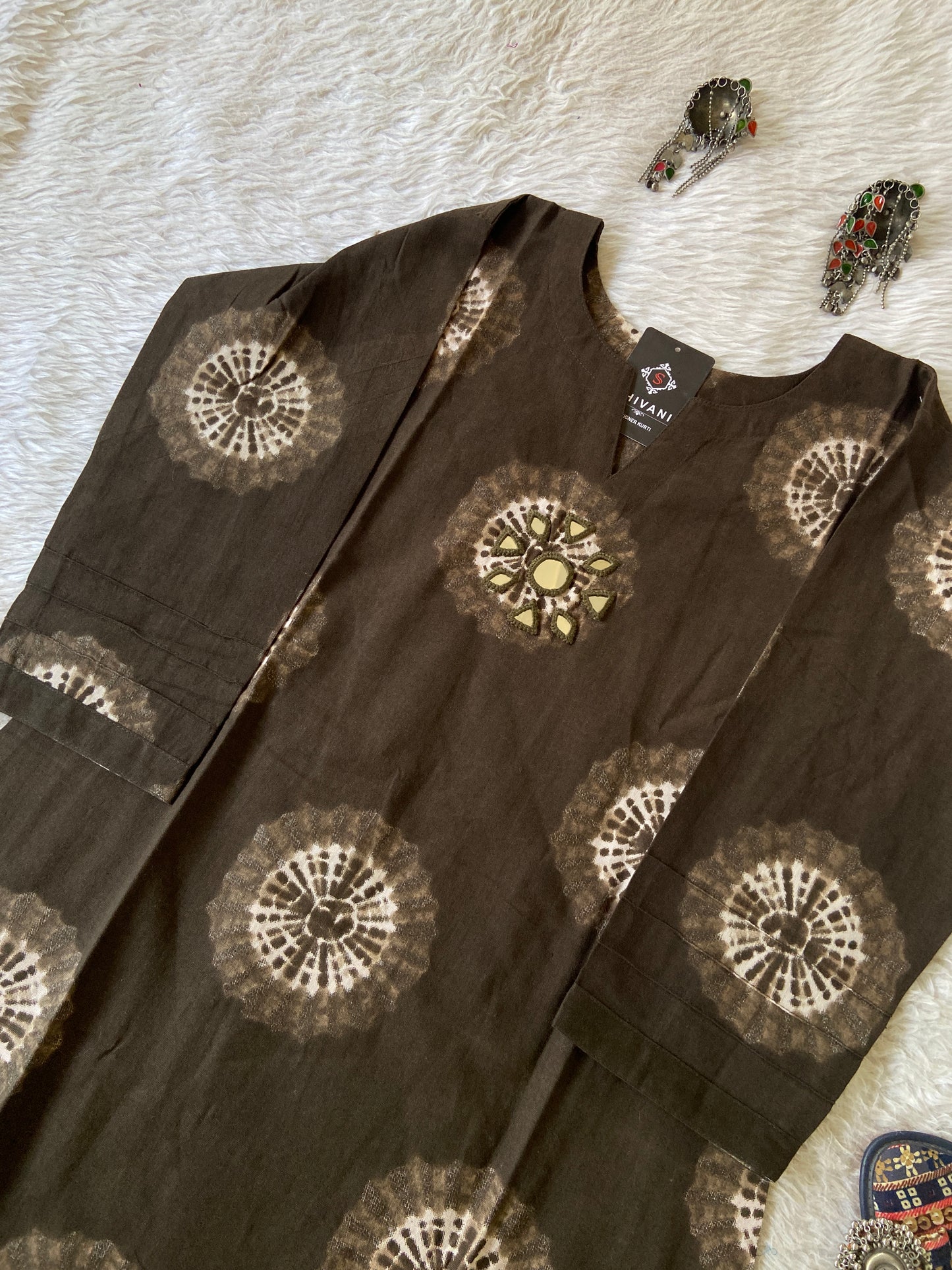 Mirror Work Cotton Straight Kurtis. Cotton Kurtis For Women.