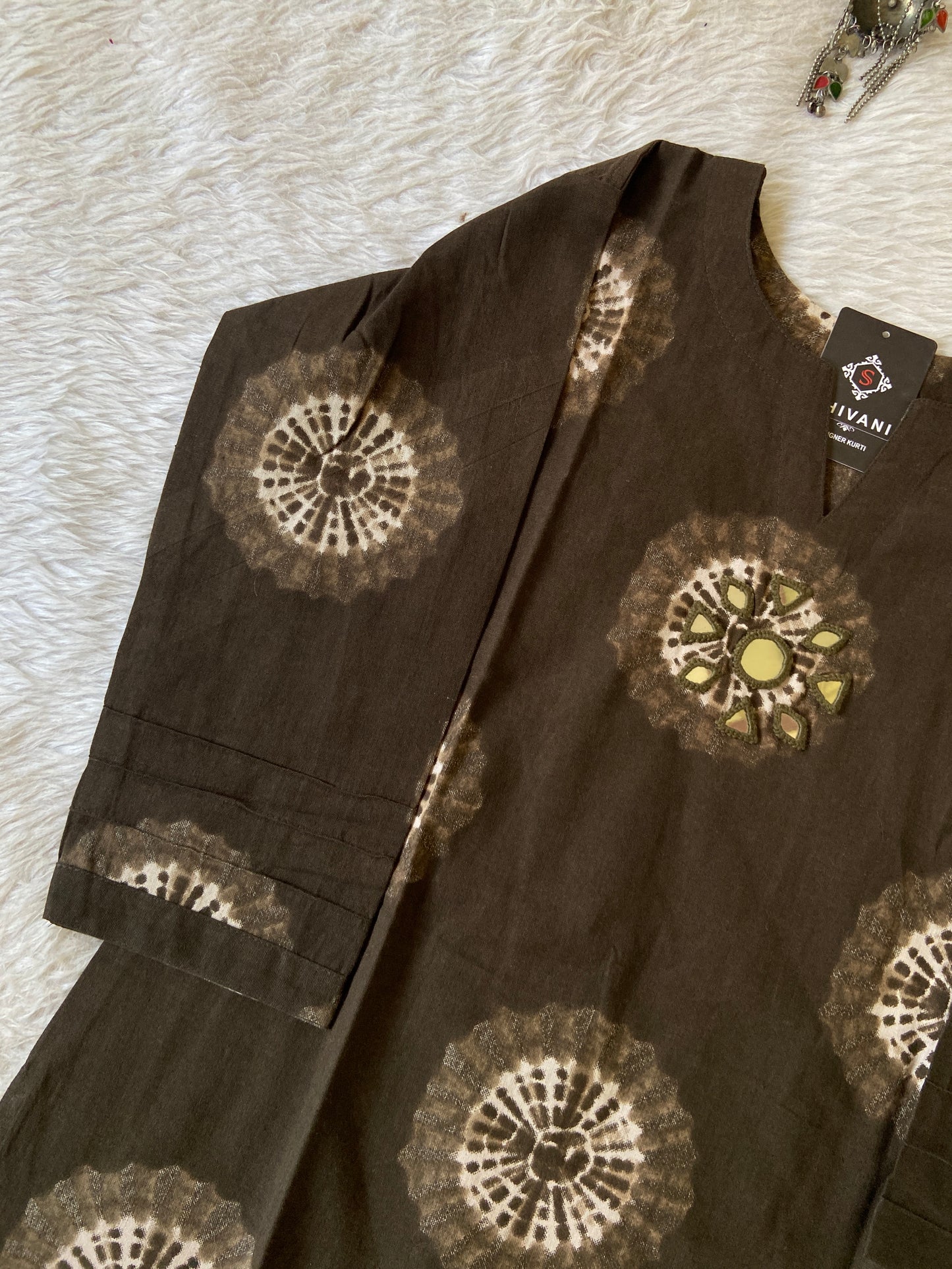 Mirror Work Cotton Straight Kurtis. Cotton Kurtis For Women.