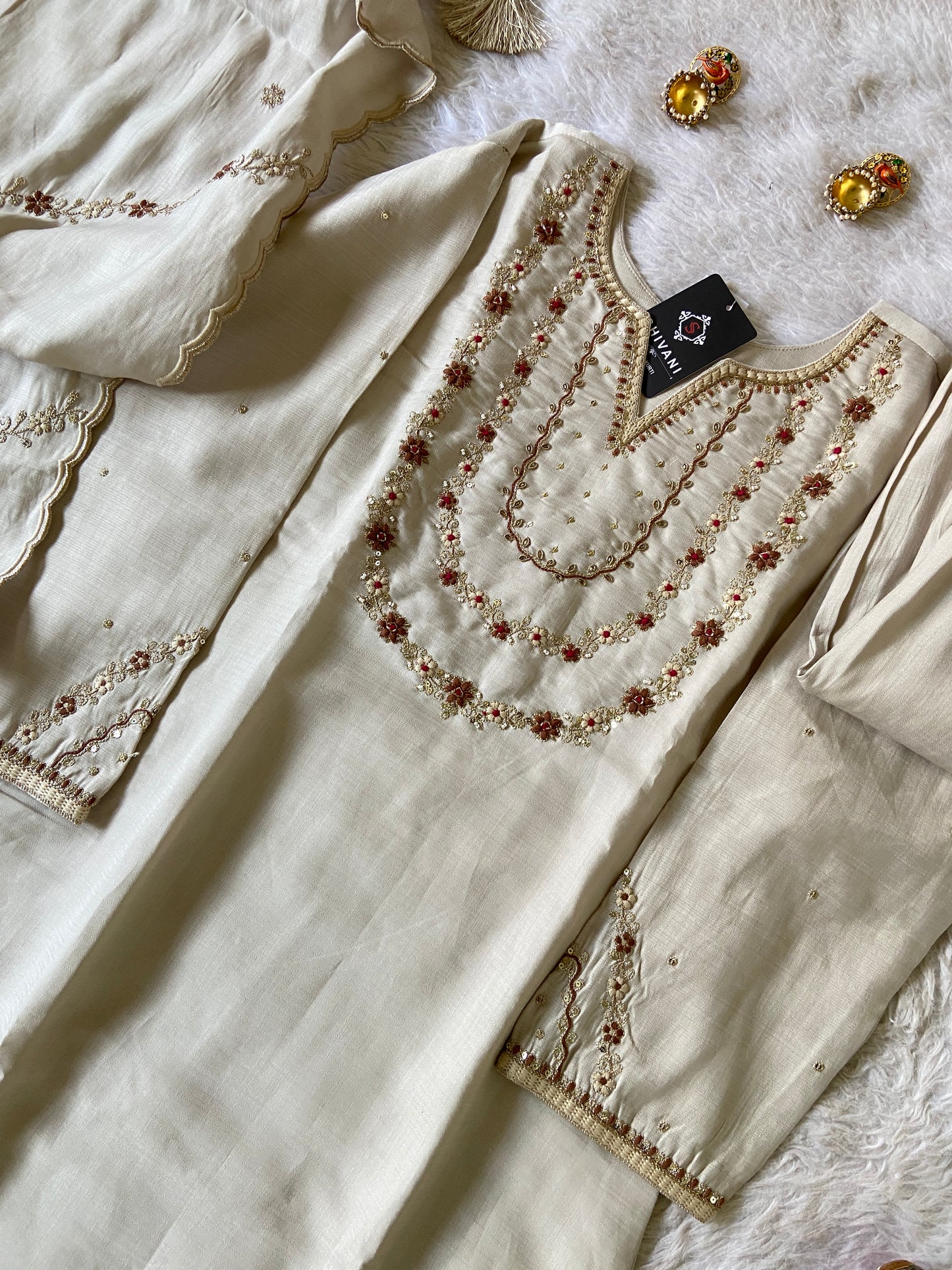 Silk Straight Kurtis With Beautiful Embroidery Work In Sleeve And Dupatta With Pant And Dupatta. Silk Suit Sets For Women Online India. Shop the Latest Festive Summer Collection at Shivani Designer Kurti.
