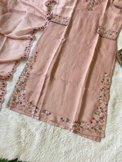 Silk Straight Kurtis With Beautiful Embroidery Work In Neck  Dupatta With Pant And Dupatta. Silk Suit Sets For Women Online India. Shop the Latest Festive Summer Collection at Shivani Designer Kurti.